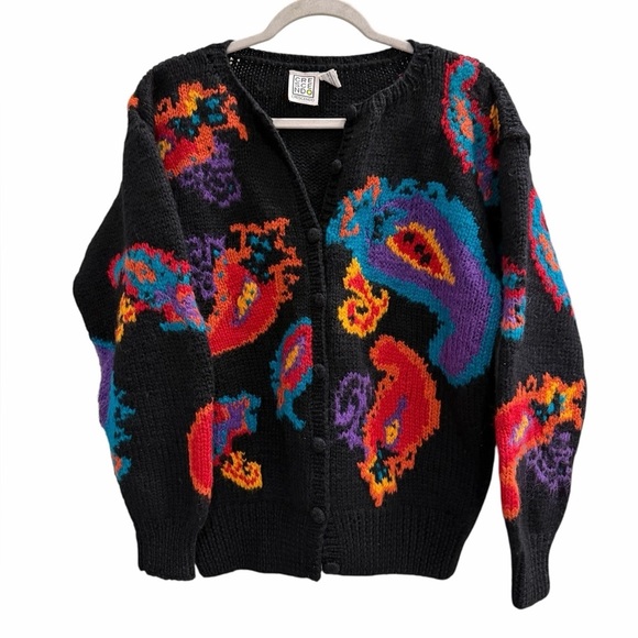 Crescendo Sweaters - Vintage CRESCENDO Wool Cardigan Sweater Size Medium